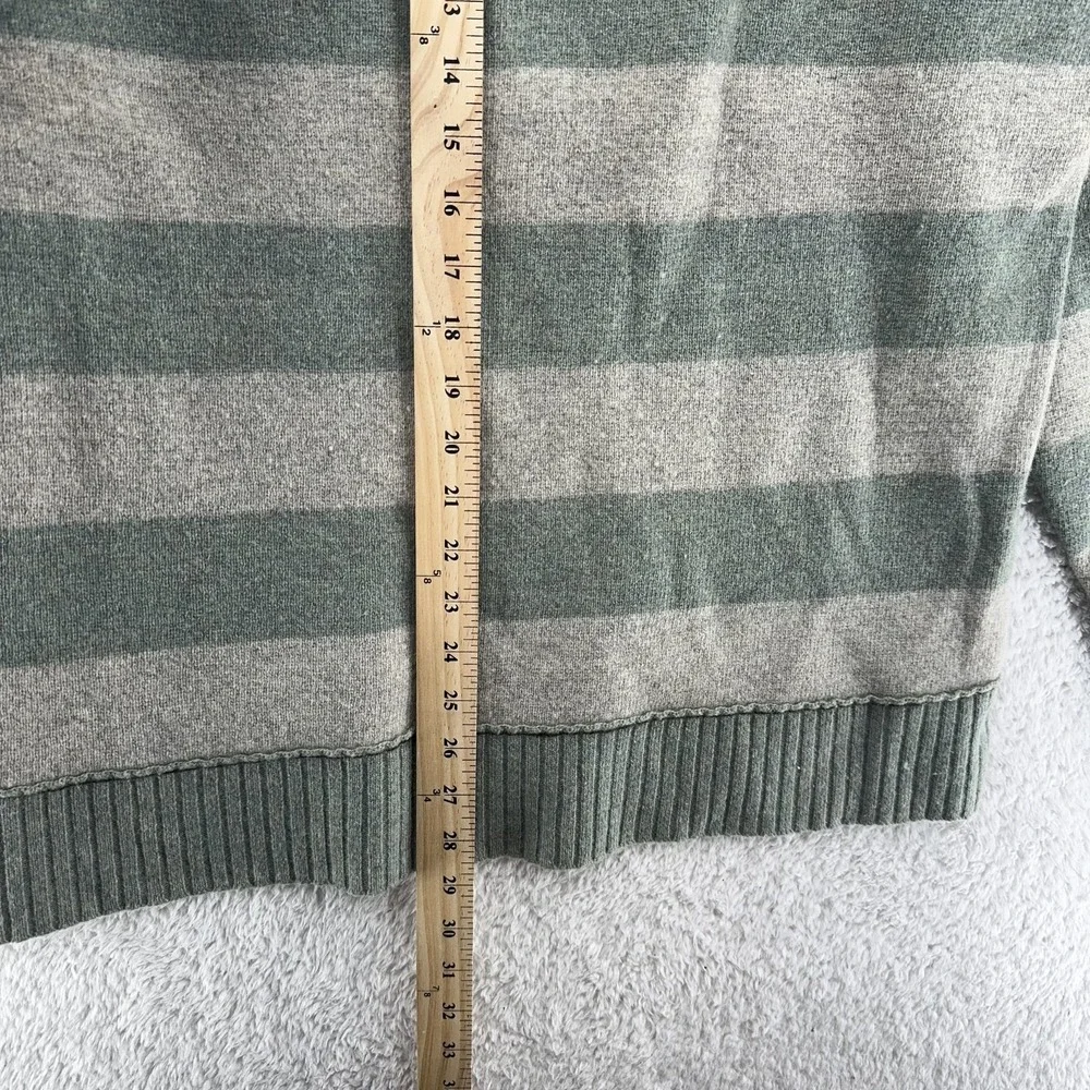 Spyder Wool Blend‎ Striped Sweater Mens Large Gray Green Pullover Outdoors Logo